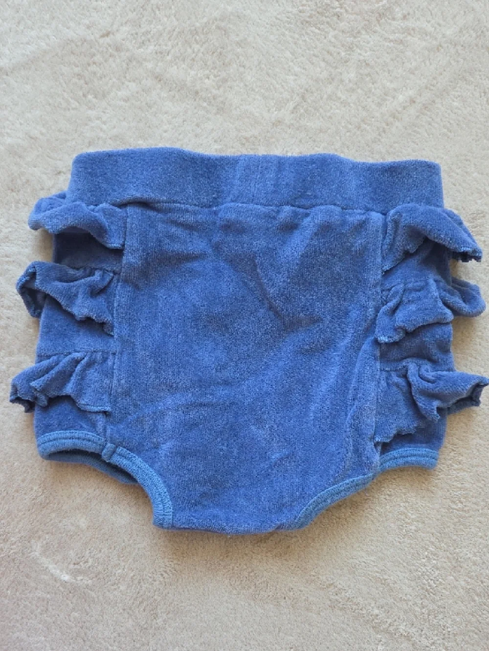 Kate Quinn Organic Velour Ruffle Bloomer 3-6m